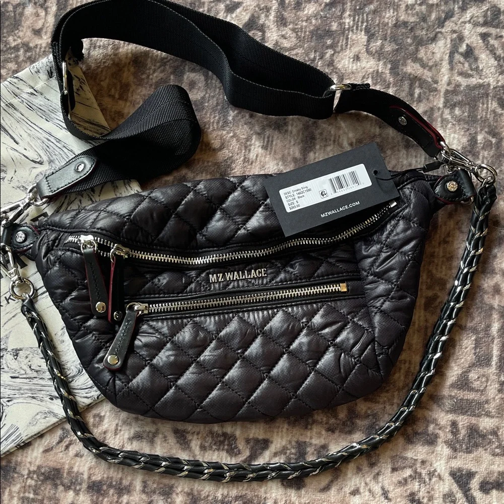 NWT MZ Wallace Small Crosby Black Quilted Crossbody Bag - Picture 4 of 10